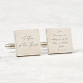 Personalised Father of the Bride Cufflinks Custom Wedding Day Gift from Daughter to Dad with Engraved Message