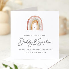 Personalised Father’s Day Card for Dad from Child Daddy and Baby Girl Baby Boy Rainbow Design Sentimental Keepsake for First Fathers Day
