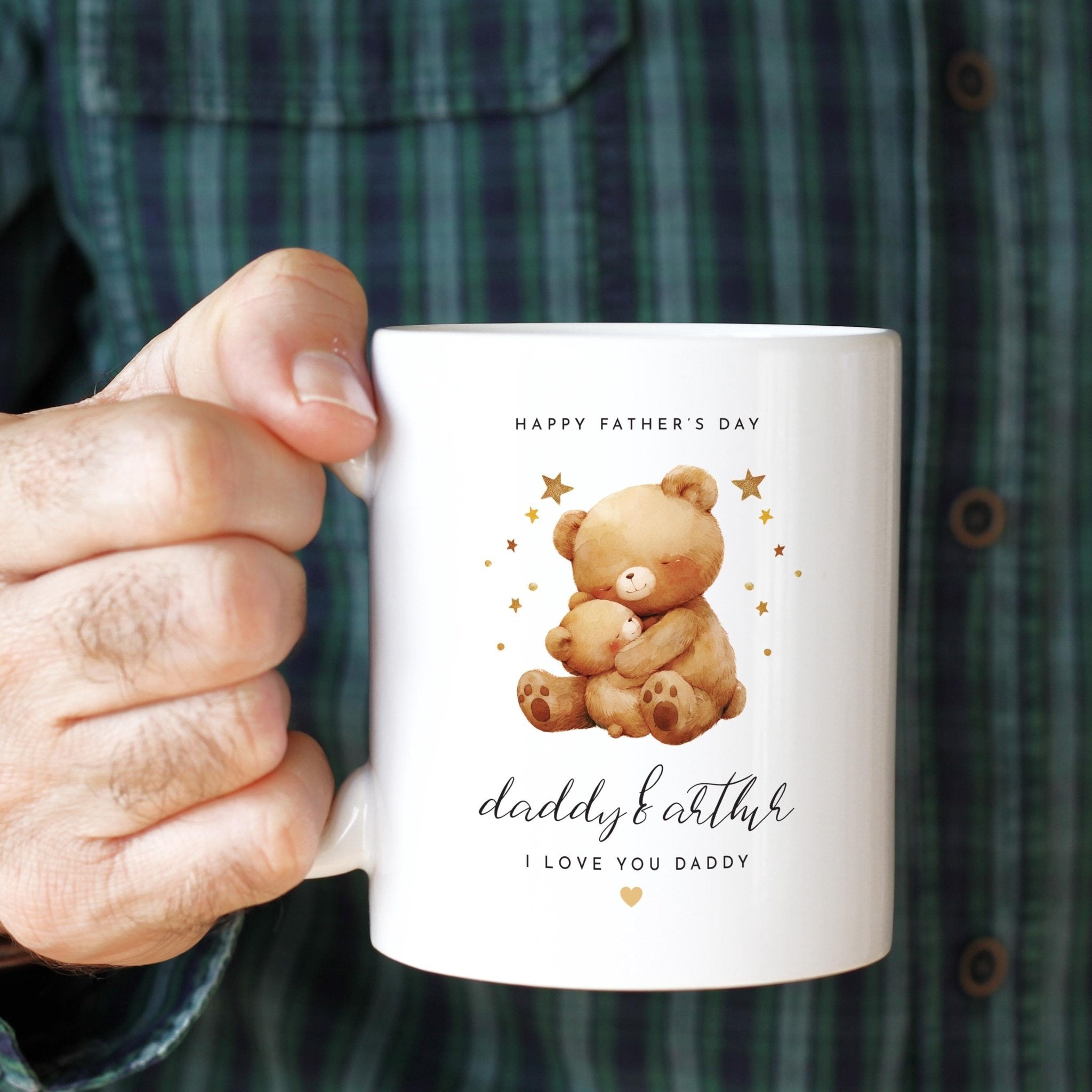 Personalised Father's Day Mug for Daddy Special Gift from Child with Name I Love You Daddy Keepsake Coffee Cup from Daughter or Son