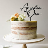 Personalised First Birthday Cake Topper, Custom Name, 1st Birthday Party, Wooden Gold Silver Rose Gold Black Decor