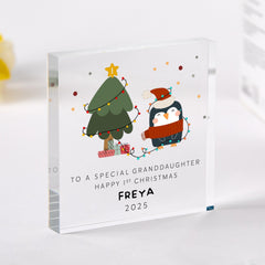 Personalised First Christmas Acrylic Plaque Gift for Son Daughter Niece Nephew Godson Goddaughter Godson Granddaughter Stepson Stepdaughter