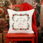 Personalised First Christmas as Mr & Mrs Cushion – Newlywed Christmas Gift with Custom Surname Xmas home decorations