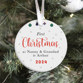 Personalised First Christmas as Nanny and Grandad Ceramic Ornament Name Keepsake Special gift