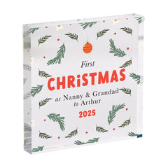 Personalised First Christmas as Nanny & Grandad Acrylic Plaque Grandparents Keepsake Gift from Grandchild or Family Xmas Present