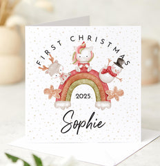Personalised First Christmas Card for Baby Boy Girl Xmas for Baby’s 1st Xmas for Son, Daughter, Niece, Nephew, Grandchild