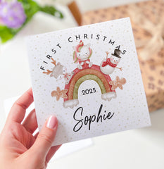 Personalised First Christmas Card for Baby Boy Girl Xmas for Baby’s 1st Xmas for Son, Daughter, Niece, Nephew, Grandchild