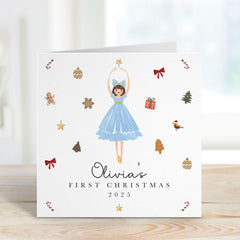 Personalised First Christmas Card for Nephew Son Grandson Nutcracker Ballerina or Soldier Design – Keepsake Xmas Card for Baby Boy or Girl