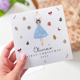 Personalised First Christmas Card for Niece Daughter Granddaughter Nutcracker Ballerina or Soldier Design Xmas Keepsake Baby Boy or Girl