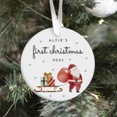 Personalised First Christmas Ceramic Ornament for New Baby Xmas Tree Decoration with Name Gift for Son Daughter Niece Nephew Grandchild