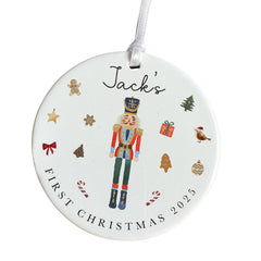 Personalised First Christmas Ceramic Ornament Nutcracker Ballerina Tree Decoration Keepsake – Gift for Baby Girl or Boy