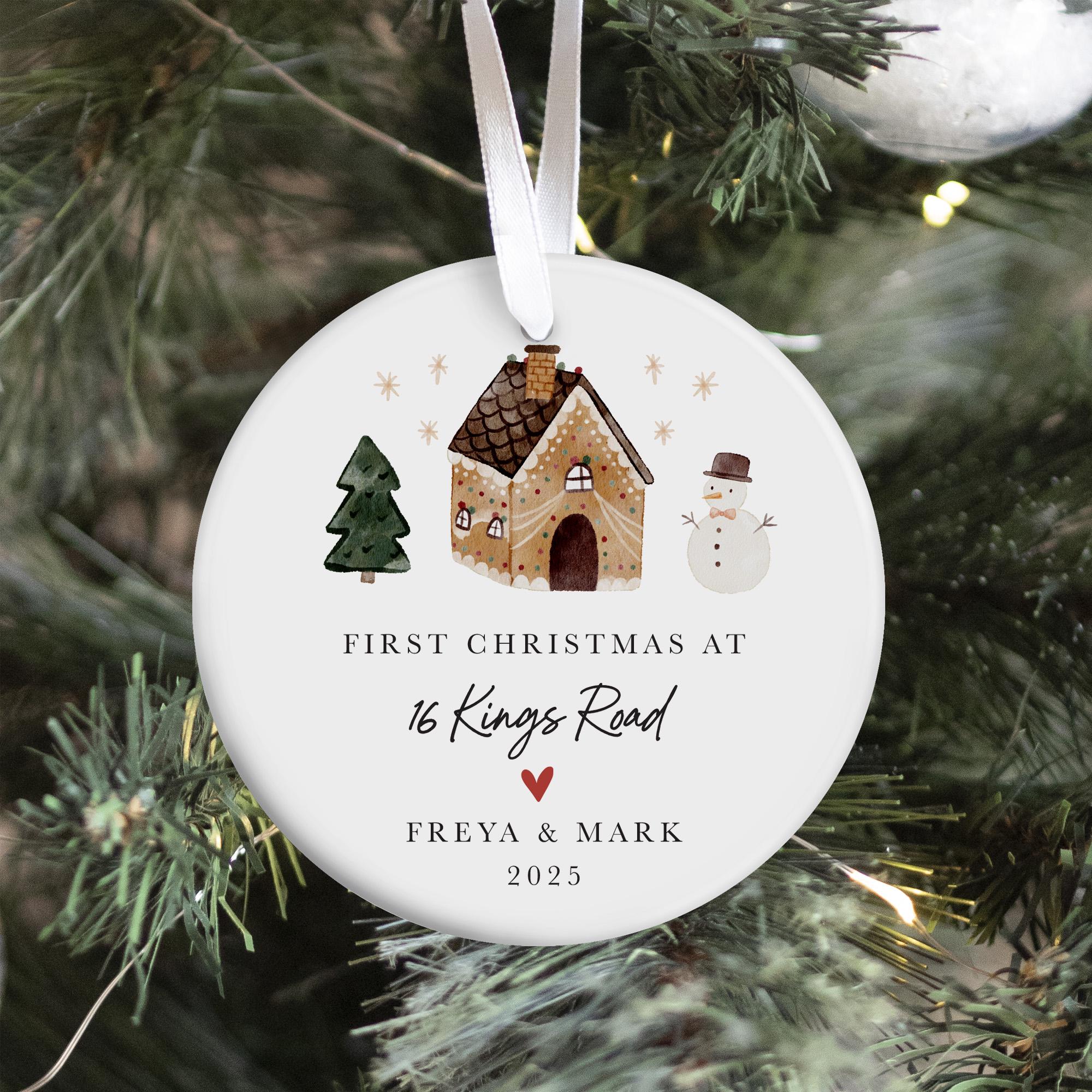 Personalised First Christmas in New Home Ceramic Ornament Gift for