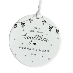 Personalised First Christmas Together Ornament Gift for Girlfriend Boyfriend Custom Couple Keepsake with Names Xmas Decoration