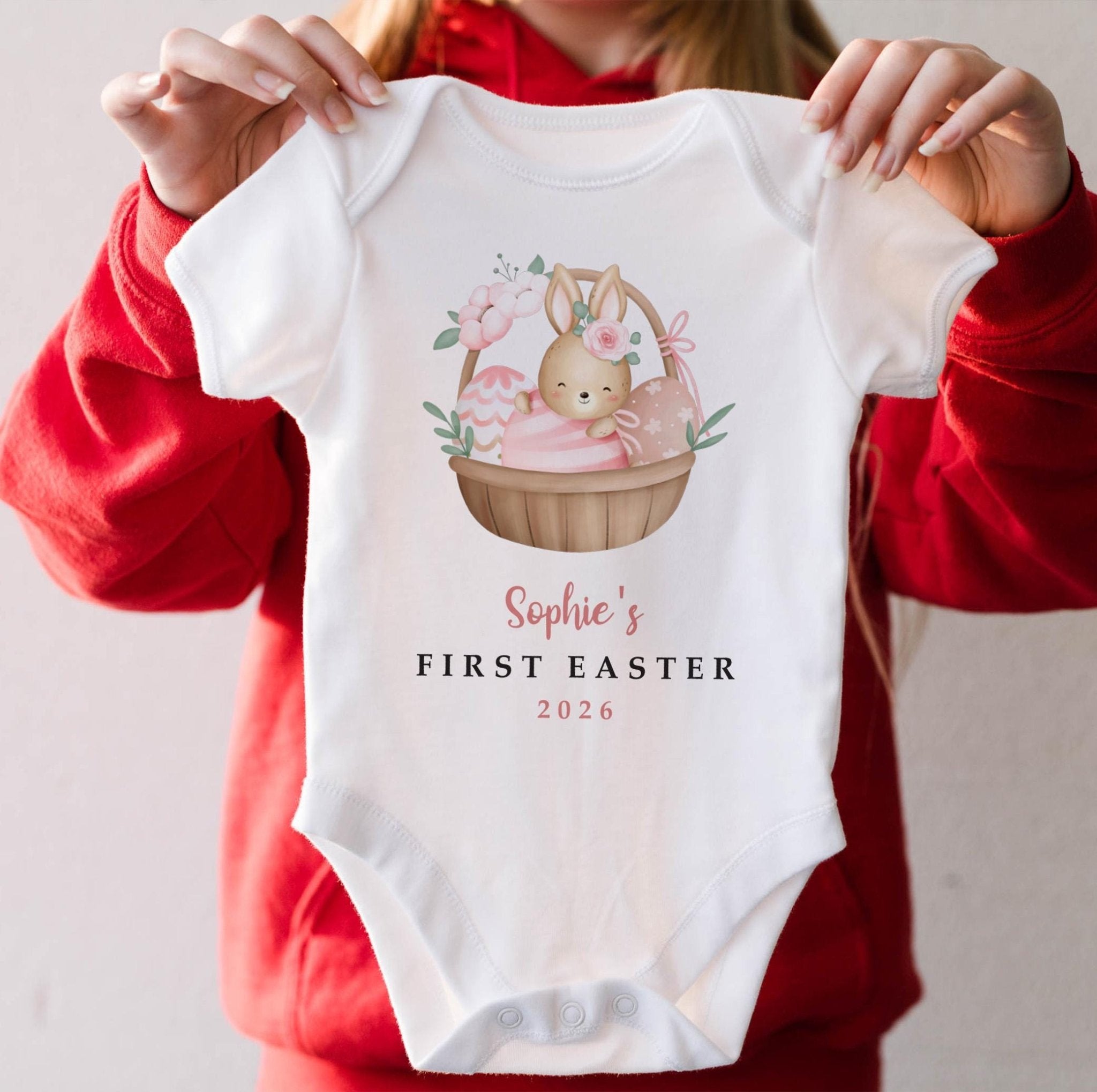 Personalised First Easter Bunny T-Shirt – Baby & Toddler Spring Outfit for Son Daughter Nephew Niece or Grandchild