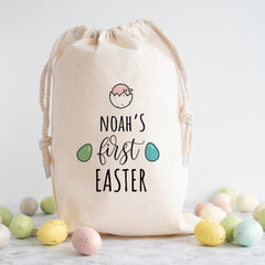 Personalised First Easter Sack for Kids – Gift Bag with Name for Egg Hunt