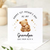 Personalised First Father’s Day Card for Grandpa Custom Name Cute Grandad Bear Design Keepsake Card from Grandchild