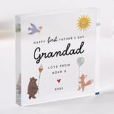 Personalised First Father's Day Gift for Grandad Acrylic Plaque 1st Fathers Day Keepsake for Grandad From Baby with Name & Year Grandpa