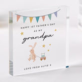 Personalised First Father's Day Gift for Grandpa Acrylic Plaque Bunny & Stars Design Cute Keepsake Gift for Grandad from Baby Bump