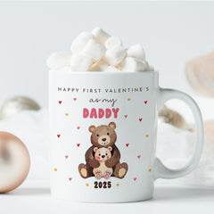 Personalised First Valentine’s Daddy Mug Cute Bear Gift for New Dads Keepsake from Baby