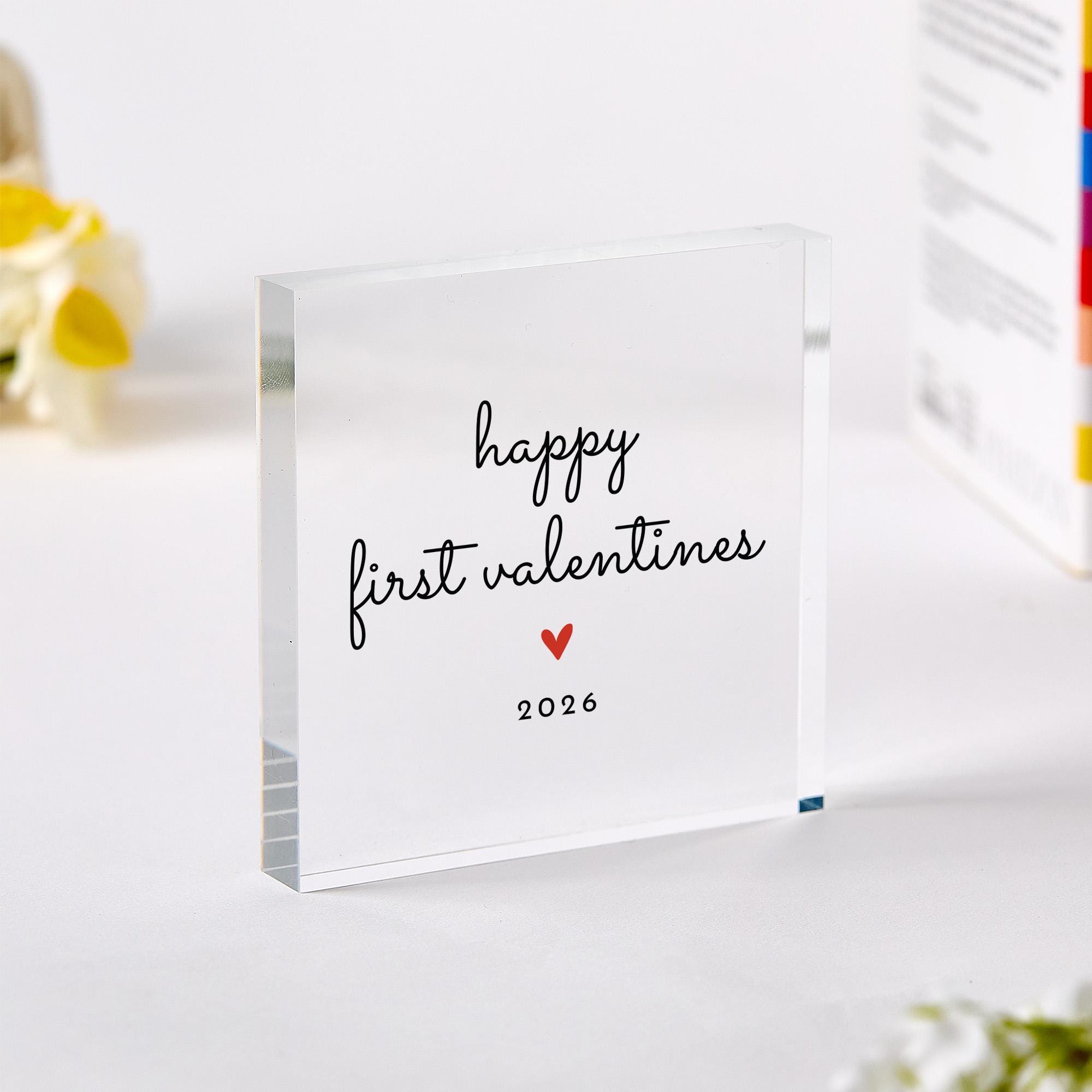 Personalised First Valentine’s Day Acrylic Plaque - Gift for Girlfriend