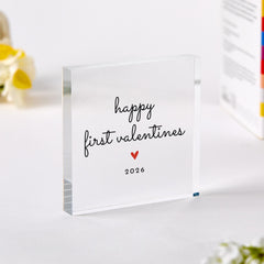 Personalised First Valentine’s Day Acrylic Plaque - Gift for Girlfriend