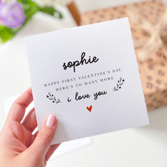 Personalised First Valentine's Day Card Boyfriend Girlfriend Valentines Gift Couple First Valentines Keepsake I Love You Card with Name 1st