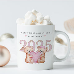 Personalised First Valentine’s Mug for Mummy 2025 Adorable Teddy Bear Thoughtful Keepsake Gift
