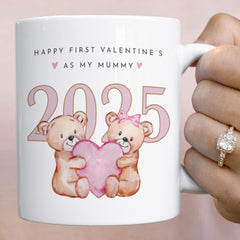 Personalised First Valentine’s Mug for Mummy 2025 Adorable Teddy Bear Thoughtful Keepsake Gift
