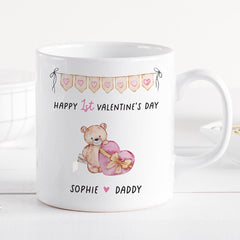 Personalised First Valentine's Mug Gift for Daddy or Mummy Cute Keepsake from Baby or Bump