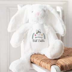 Personalised Floral First Easter Bunny - Teddy Gift for Kids – Custom Name Plush