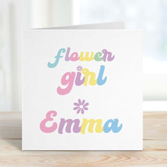 Personalised Flower Girl Card Bridal Proposal Card For Flower Girls Bridal Party Gift Niece Greeting Card Wedding Day Bridesmaid Gift Card