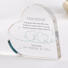 Personalised Friendship Keepsake Gift for Her Heart Plaque with Poem Friend Christmas Thank You Best Friend's Birthday Bestie Soul Sister