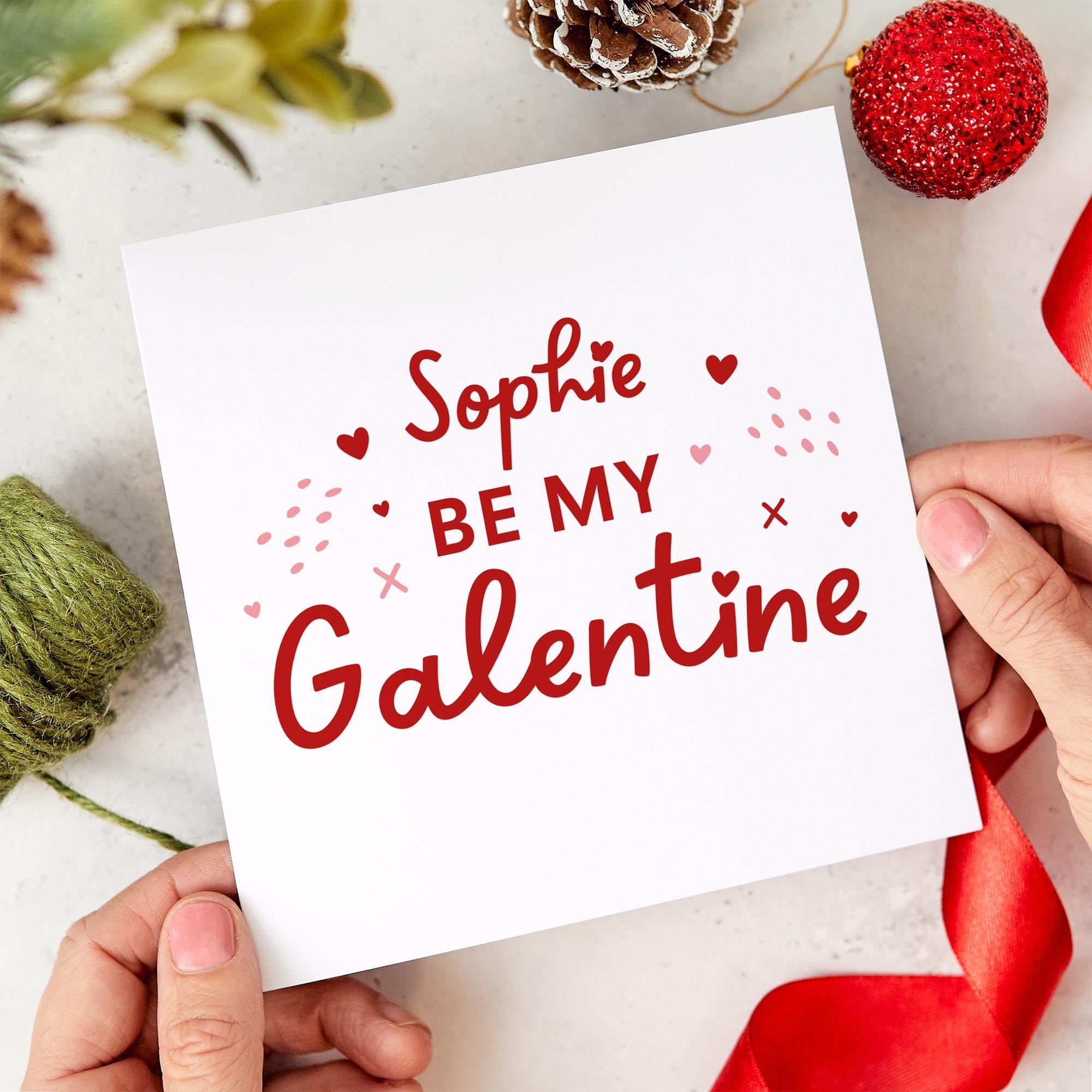 Personalised Galentine's Day Card Custom Name Design for Best Friend and Sister Greeting for Best Friends or Sisters Be My Galentine Bestie