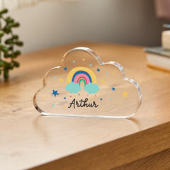 Personalised Gift for Kids Rainbow Acrylic Plaque Name Baby Girl Boy Cute Nursery Decor Keepsake Nephew Niece Grandson Granddaughter