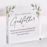 Personalised Godfather Christening Thank You Gift Elegant Acrylic Plaque Keepsake with Message Present from Godchild Baptism Gift