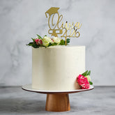 Personalised Graduation Cake Topper Name Year Acrylic Mirror Gold Silver 2026