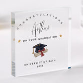 Personalised Graduation Gift with University Name Acrylic Plaque Class of 2025 Keepsake for Son Daughter Niece Nephew Grandson Granddaughter