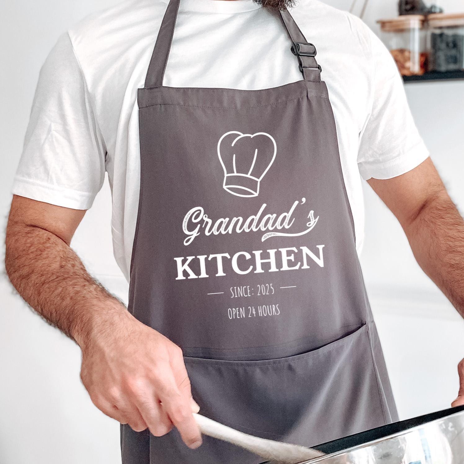 Personalised Grandad Apron / Father’s Day Cooking Gift / Custom Name Kitchen Birthday Present