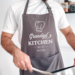 Personalised Grandad Apron / Father’s Day Cooking Gift / Custom Name Kitchen Birthday Present