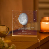 Personalised Grandad Moon Lamp, Custom Moon Phase Night Light, Grandfather Acrylic LED Gift