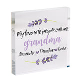 Personalised Grandma Gift Acrylic Plaque Custom Name Keepsake with Children’s Names, Mother’s Day Birthday or Christmas Gift