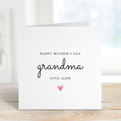 Personalised Grandma Mother's Day Card Custom Name Thoughtful Gift for Nan Nanny Special Grandmother Keepsake Card 1st Mothers Day