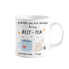 Personalised Grandpa Best - Tea Mug – Cute Father’s Day, Birthday or Christmas Present for Grandad – Funny Tea Pun Gift from Grandchild