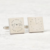 Personalised Groom Wedding Cufflinks Custom Initials Date and Altar Time Engraved Cufflinks Gift for Groom from Bride