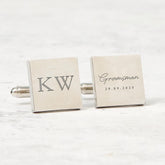 Personalised Groomsman Cufflinks Custom Initial and Wedding Date Gift for Best Man, Ushers or Father of the Bride Wedding Role Cufflinks