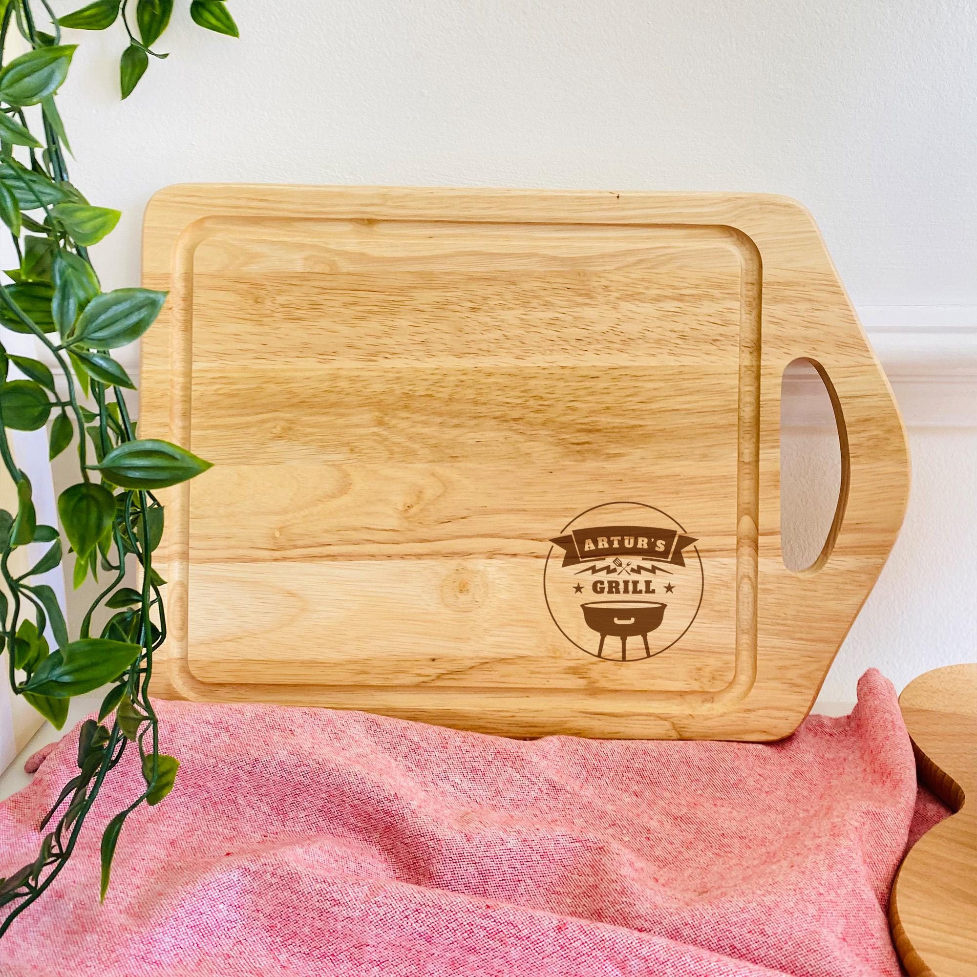 Personalised Handled BBQ Chopping Board, Custom Grill Gift for Dad