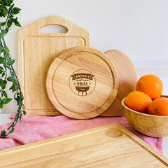 Personalised Handled BBQ Chopping Board, Custom Grill Gift for Dad