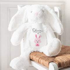 Personalised Happy Easter Gift With Name Bunny With Name 35 Cm Baby First Easter Keepsake Soft Plush Rabbit 1st