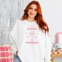 Personalised Hen Party Jumper Last Toast on the Coast Sweatshirt Custom Hen Weekend Top with Destination and Year
