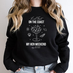 Personalised Hen Party Jumper Last Toast on the Coast Sweatshirt Custom Hen Weekend Top with Destination and Year