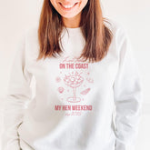 Personalised Hen Party Jumper Last Toast on the Coast Sweatshirt Custom Hen Weekend Top with Destination and Year